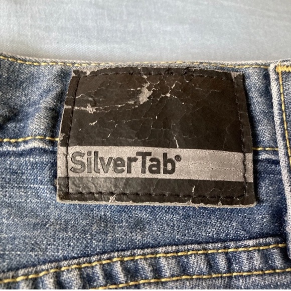 Levi’s SilverTab Jeans Mens 33x34 Wide Leg Baggy Y2K Skater Grunge Distressed - Picture 4 of 11